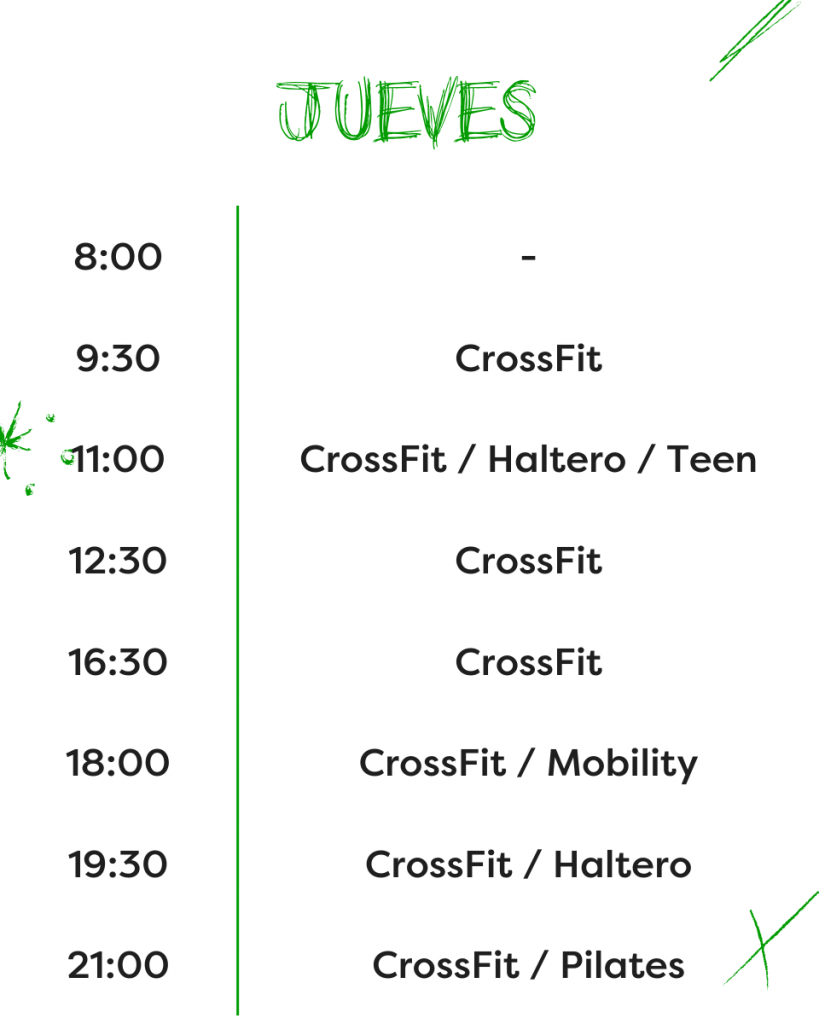 horario jueves enso crossfit